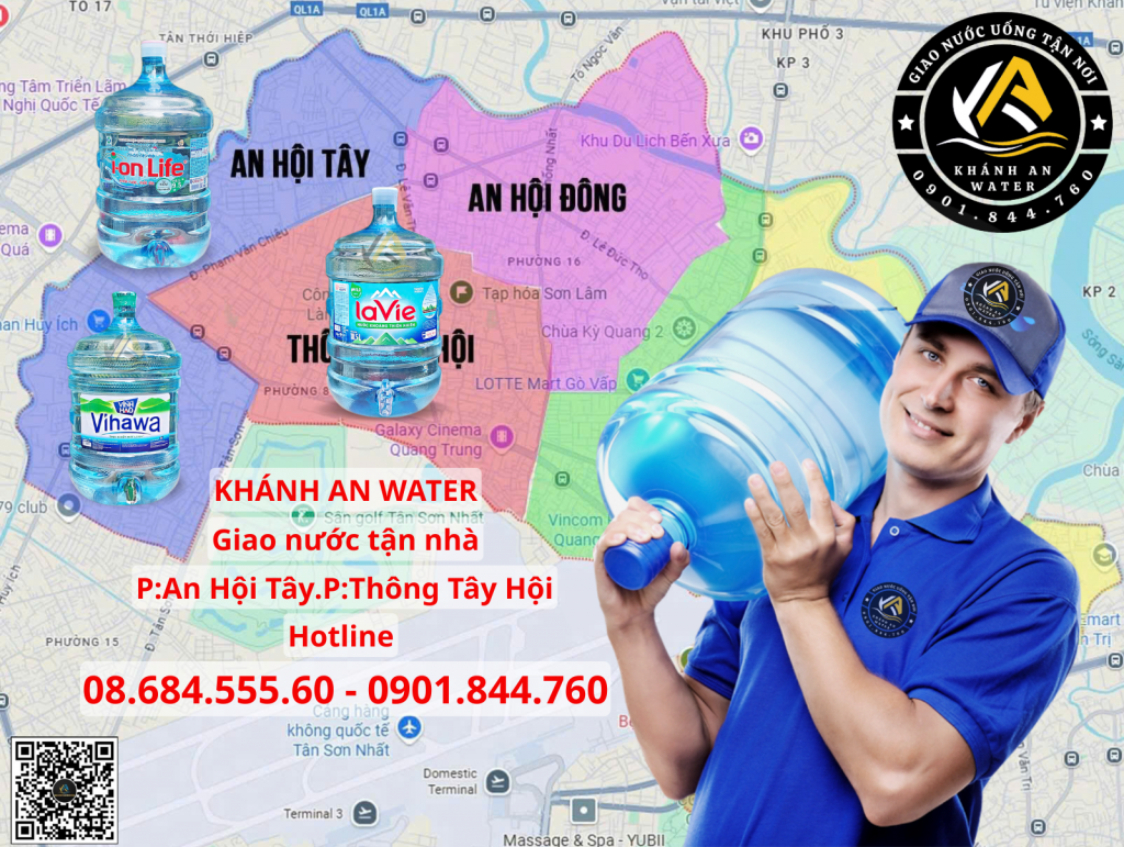 Giao nước tận nhà quận Gò Vấp: Lavie, Vihawa, i-on Life từ đại lý nước Khánh An.
