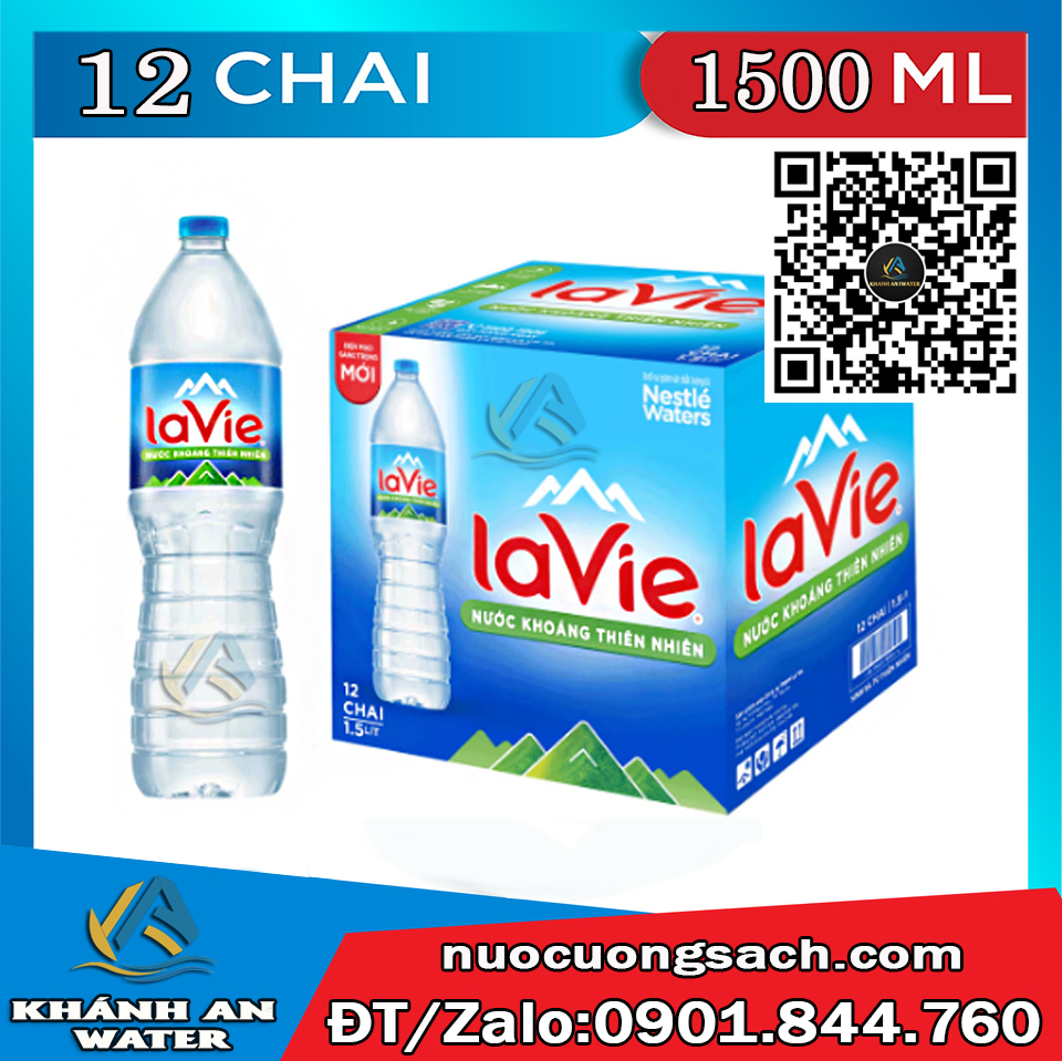Nước khoáng Lavie chai 1.5lit thùng 12 chai chính hãng giao nhanh tại Gò Vấp.