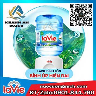 Bình nước khoáng Lavie 19L loại úp máy nóng lạnh giao nhanh Gò Vấp - Khánh An Water