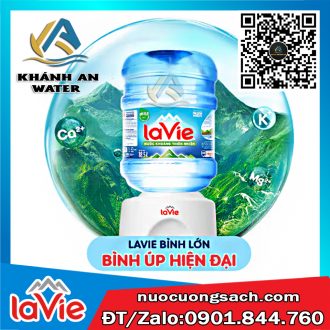 Bình nước khoáng Lavie 19L loại úp máy nóng lạnh giao nhanh Gò Vấp - Khánh An Water