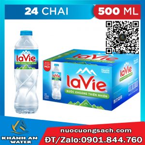 Nước khoáng Lavie chai 500ml thùng 24 chai giao nhanh tại Khánh An Water Gò Vấp
