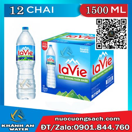 Nước khoáng Lavie chai 1.5lit thùng 12 chai chính hãng giao nhanh tại Gò Vấp.