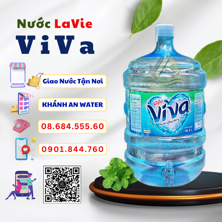 Giao nước tận nơi Gò Vấp - Nước tinh khiết Lavie Viva có vòi 18.5L