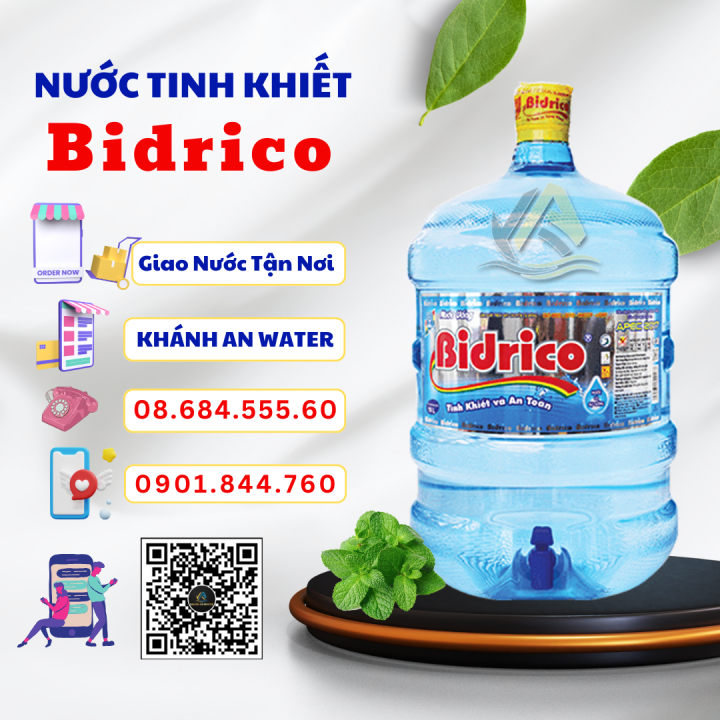 Giao nước bình Gò Vấp - Nước tinh khiết Bidrico bình 20L tiết kiệm cho văn phòng