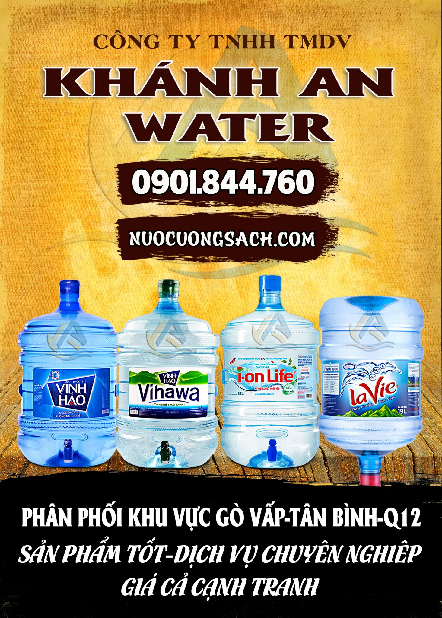 Đại lý nước khoáng Vĩnh Hảo, Lavie, i-on Life chính hãng tại Gò Vấp - Khánh An Water