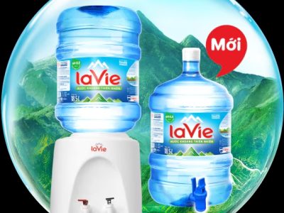 Bình nước khoáng Lavie 19L loại úp máy nóng lạnh giao nhanh Gò Vấp - Khánh An Water